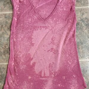 Women's V-Neck Bleached Pink Tank Top